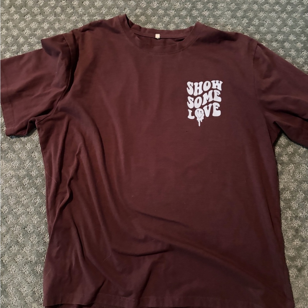 Men's Maroon Graphic Tee - "Show Some Love"